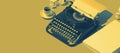 Vintage typewriter and crumpled paper on the blogger desk Royalty Free Stock Photo