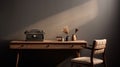 Vintage Typewriter Desk Moody Atmosphere With Classic Japanese Simplicity