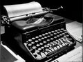 Vintage Typewriter in Empty Office Scene with Document Background Royalty Free Stock Photo