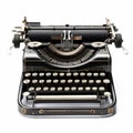 Vintage typewriter isolated on white background, created with generative AI Royalty Free Stock Photo