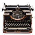 Vintage typewriter isolated on white background, created with generative AI Royalty Free Stock Photo