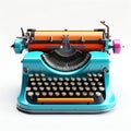 Vintage Typewriter Isolated on White Background. Generative ai Royalty Free Stock Photo