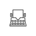 Vintage typewriter line icon