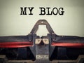 Vintage typewriter my blog text Royalty Free Stock Photo