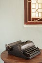 Vintage typewriter on an old desk