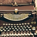 1798 Vintage Typewriter: A retro and vintage-inspired background featuring a vintage typewriter, antique paper, and retro writin