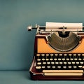 742 Vintage Typewriter: A retro and nostalgic background featuring a vintage typewriter in faded and retro colors that evoke a s Royalty Free Stock Photo