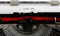 Typewriter the text I Love You on the white sheet Royalty Free Stock Photo