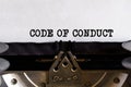 Vintage typewriter with typed text - CODE OF CONDUCT