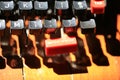 vintage typewriter with typing buttom inside the machine Royalty Free Stock Photo