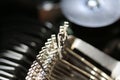 vintage typewriter with typing buttom inside the machine Royalty Free Stock Photo