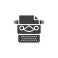 Vintage typewriter vector icon