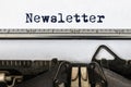 Vintage typewriter with word newsletter Royalty Free Stock Photo