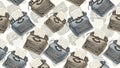 Vintage Typewriters Arranged in Pattern Royalty Free Stock Photo