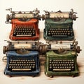 Vintage Typewriters with Timeless Engravings - Add a Touch of Classic Character to Your Space