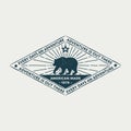 Vintage Typography Bear badge template. Vector illustration