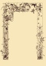 Vintage typography, chapter frame border decoration, spring