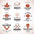 Vintage Typography Halloween Vector Badges or