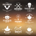 Vintage Typography Halloween Vector Badges Or