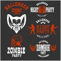 Vintage Typography Halloween Vector Badges Logos