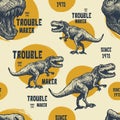 Vintage typography t-shirt graphics with trex.