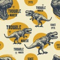 Vintage typography t-shirt graphics with trex. Royalty Free Stock Photo