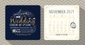 Vintage typography wedding invitation card