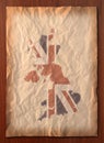 Vintage UK map on paper craft Royalty Free Stock Photo