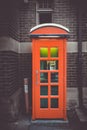 Vintage UK red phone booth Royalty Free Stock Photo