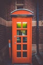 Vintage UK red phone booth Royalty Free Stock Photo