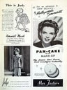 Vintage UK Vogue fashion magazine advertisements, from issue dated July 1946.