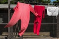 Vintage clothing hanging on the line