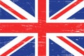 Vintage United Kingdom flag with grunge texture