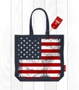 Vintage United States of America flag on eco bag