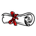 Vintage university diploma scroll concept