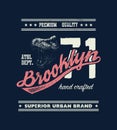 Vintage urban typography with tyrannosaurus head