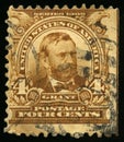 Vintage US Postage Stamp of President Grant 1902 Royalty Free Stock Photo