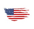 Vintage USA Flag Illustration. Vector American Flag On Grunge Texture.