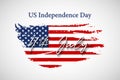 Vintage USA flag with US Independence Day 4 July text. Vector American flag on grunge texture. Royalty Free Stock Photo