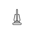 Vintage vacuum cleaner line icon