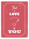 Vintage Valentine day card concept with love meter