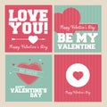 Vintage Valentines Day banner set