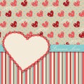 Vintage Valentines Design Template with hearts and