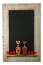 Vintage Valentines Love Cats Chalkboard Reclaimed Wood Frame Iso