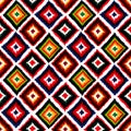 Vintage vector abstract seamless ikat pattern. Royalty Free Stock Photo