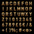 Vintage Gold Vector Alphabet instant Download Royalty Free Stock Photo