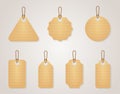 Vintage vector blank cardboard tags set Royalty Free Stock Photo