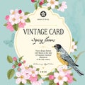 Vintage vector card spring.