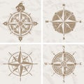 Vintage vector compass rose Royalty Free Stock Photo