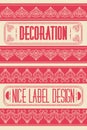 Vintage vector cool labels decoration elements, frames, nice label design Royalty Free Stock Photo